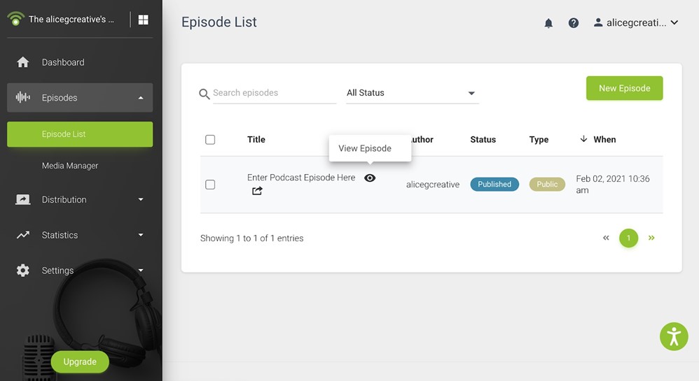 An Episode List on Podbean
