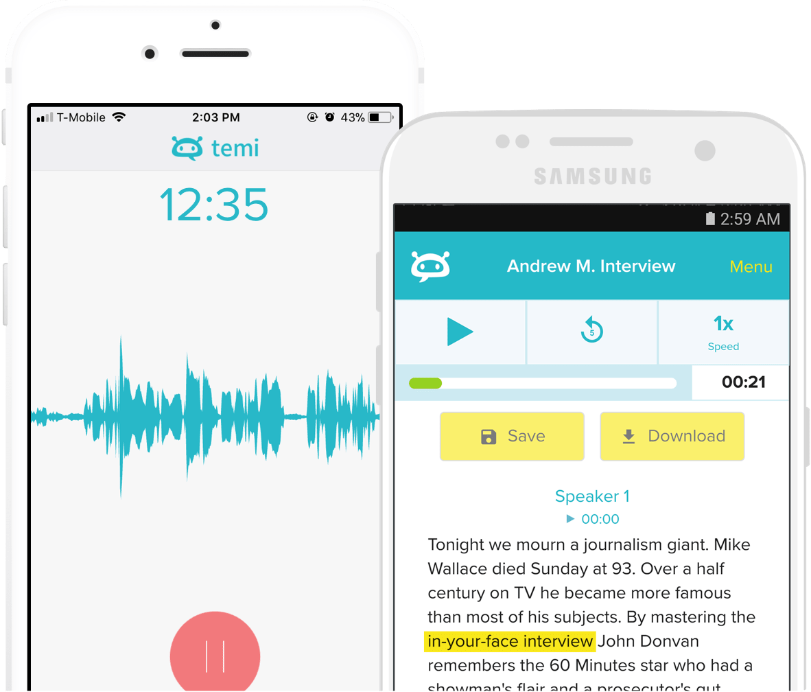 Temi MP3 to text converter