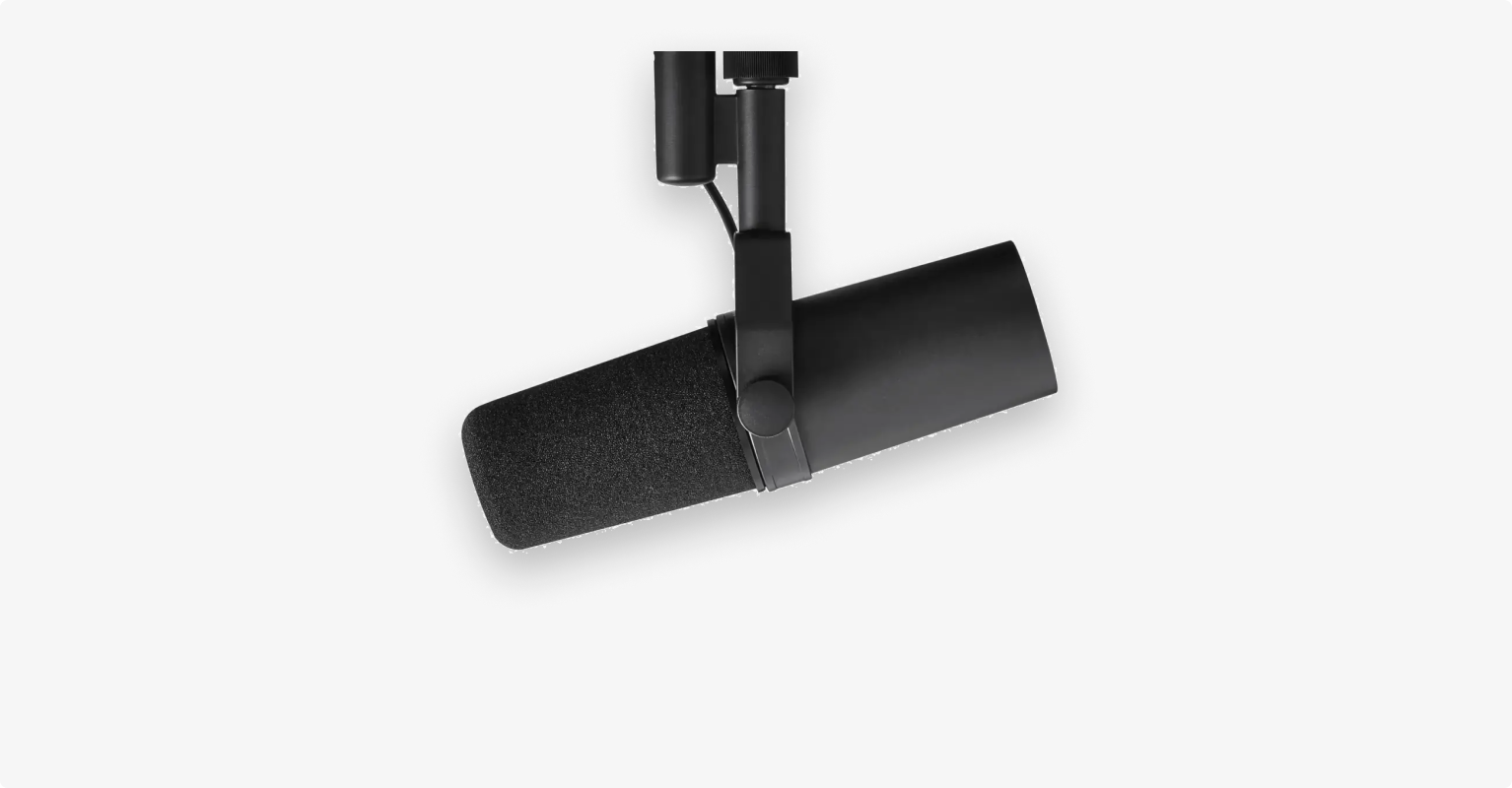 Shure SM7B microphone for a professional podcast equipment setup