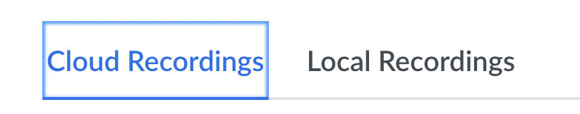 Cloud Recordings for editing Zoom videos on the platform