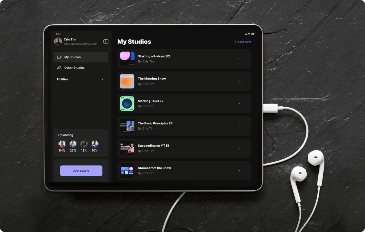 Riverside dashboard display on an iPad device