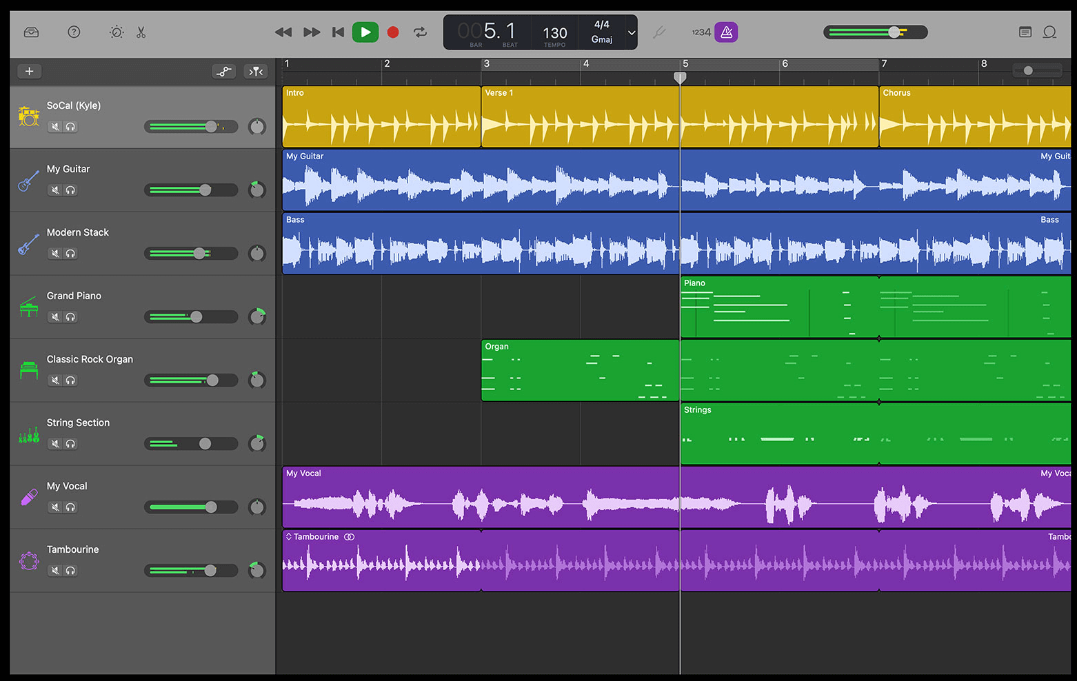 GarageBand audio recorder 